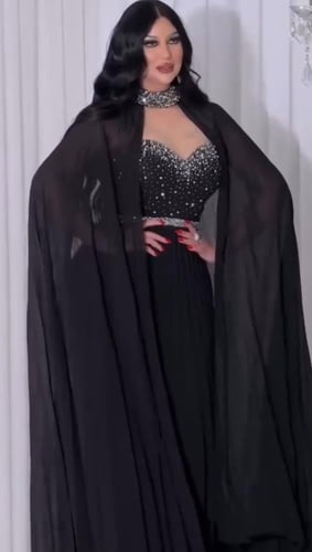 فستان سهرة خامه شيفون ثلاث ألوان تطريز فخم