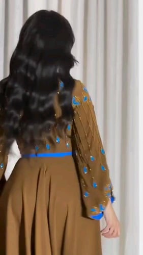 فستان سهرة خامة باربي تطريز يدوي فاخر