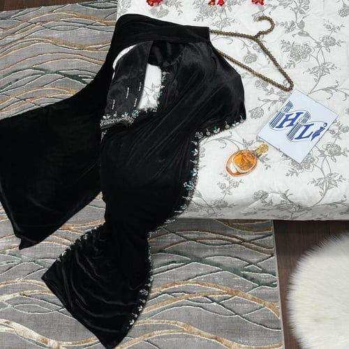 فستان سهرة خامه مخمل كوري اصلي بتطريز احترافي