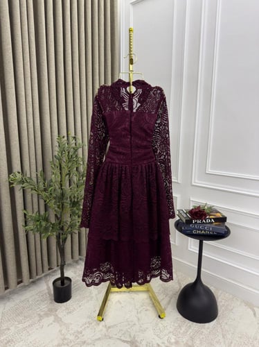 فستان العيد قماش دانتيل كوري