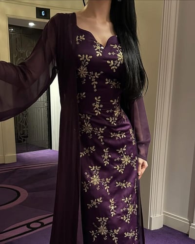 فستان انيق طباعه كمبيوت مع شيفون