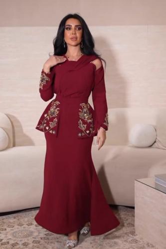 فستان سهرة خامة باربي تطريز يدوي احترافي