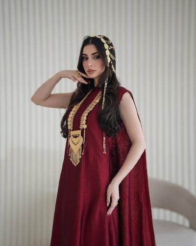 فستان رمضاني فخم تطريز كمبيوتر مع لولو