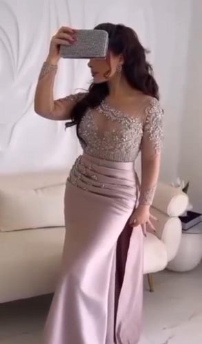 فستان انيق وفخم تطريز فاخر خامه تفته