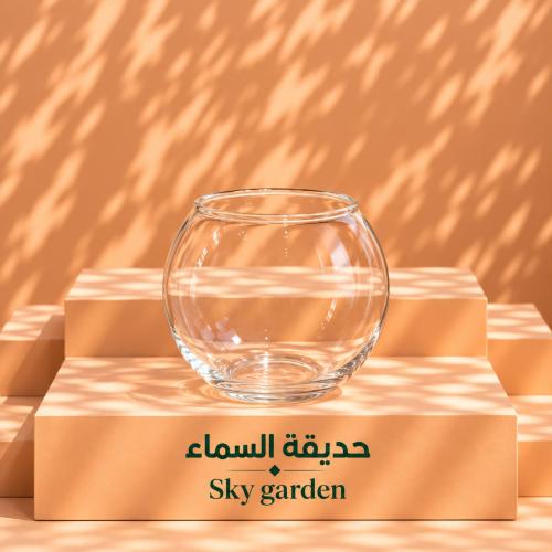 حوض دائرى زجاج قطر 6