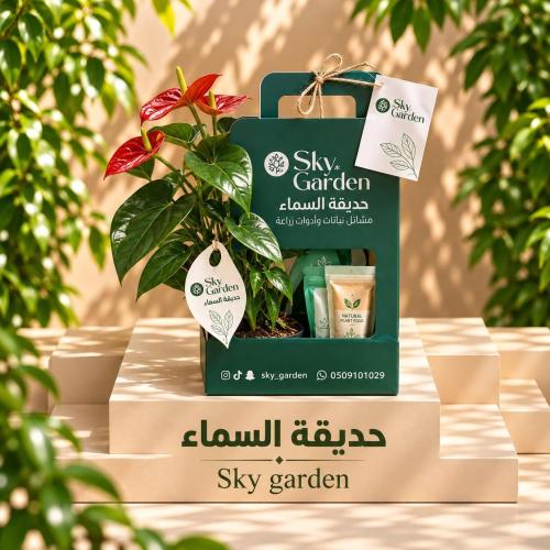 بكج إهداء SKY GARDEN (انتوريوم +قهوه هاف مليون)
