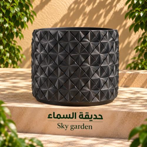 حوض فايبر اسود دائرى