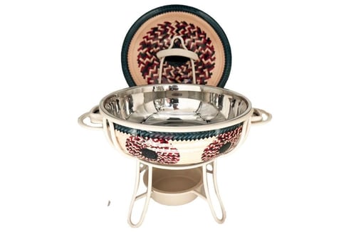 سخان بوفية بنقشة الخوص بغطاء