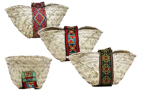 سلة خوص بربطة قابله للفك