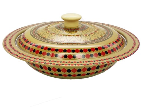 باديه بغطاء غضار نقشة تراثيه للتقديم