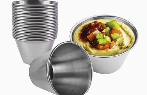 صحن تقديم ستنالس ستيل للتوابل(صوصات)