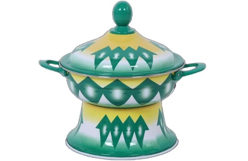 سخان بوفية صحن غضار بغطاء دايموند