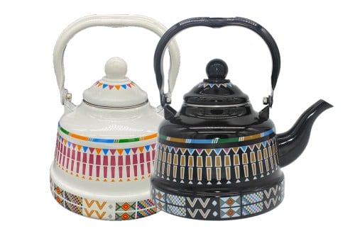 ابريق شاهي غضار نقشة القط العسيري TK505