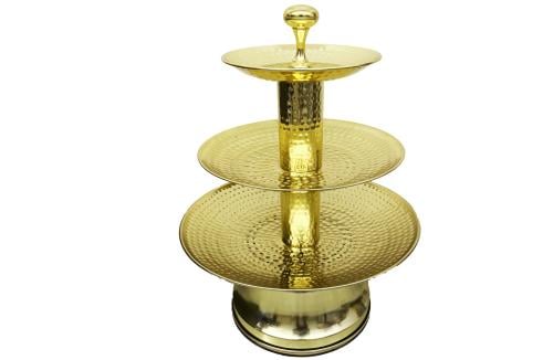 سلة تقديم ثلاث أدوار ذهبي كبير