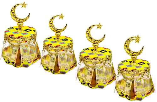 علبه توزيعات بلاستيك صغير ملبس قماش تراثي هلال