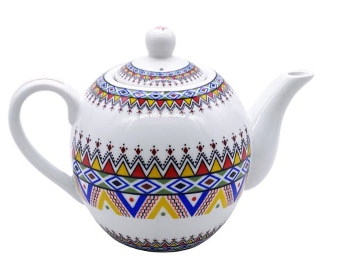 ابريق شاهي بورسلان النقشة العسيريه مقاس 800مل