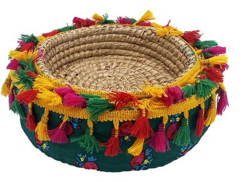 طقم صحون خوص ملبس شالكي