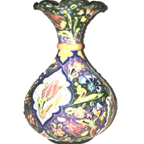 فازا سيراميك نقش يدوي لون ازرق