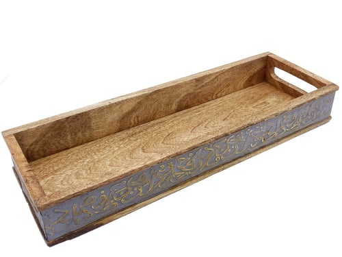 صينية تقديم خشب مستطيل حروف