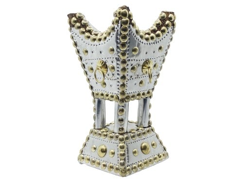 مبخرة خشب الاثل الطبيعي فضي