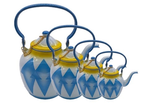 طقم اباريق شاهي غضار دايموند ازرق