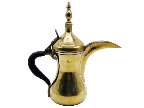 دلة قهوة نحاس رسلان مقبض جلد