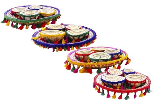 صينية خوص مع اربع بوادي خوص