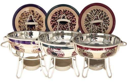 سخان بوفية بنقشة الخوص بغطاء