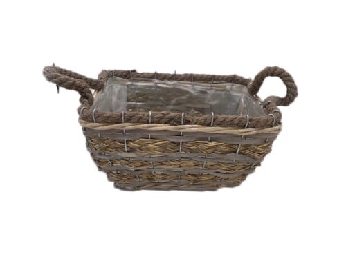 سلة دائري خوص بيد حبل