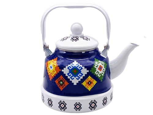 ابريق شاهي غضار نقشة تراثية