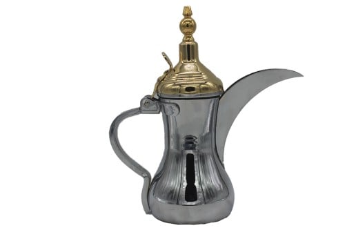 دلة قهوه رسلان مطور ستاليس ستيل لونين ذهبي وفضي