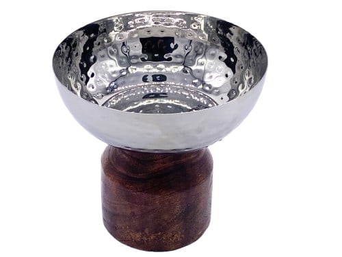 صحن تقديم استاند ستيل حب الرمان فضي عميق مع قاعدة...