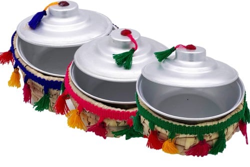 بادية معدن ملبس خوص