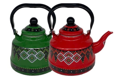 ابريق شاهي غضار نقشة القط العسيري 2