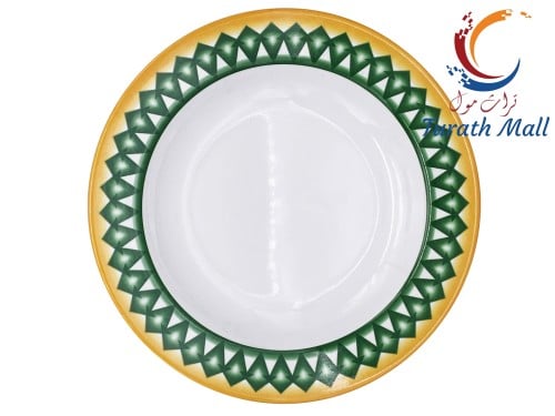 صحن ميلامين غضار دايموند اخضر عميق2