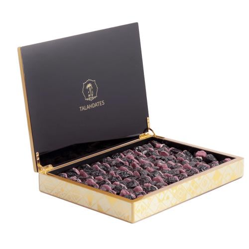 صندوق خشبي مزخرف فاخر - عجوة محشي بالورد المديني