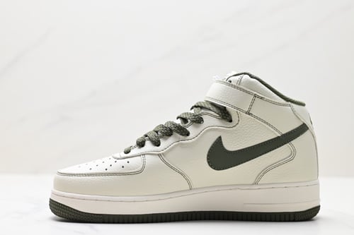 Nike Air Force 1 Mid White Army Green