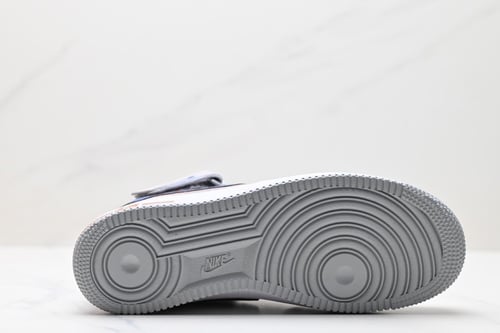 Nike Air Force 1 Mid Midnight Blue Orange Dark Gre...