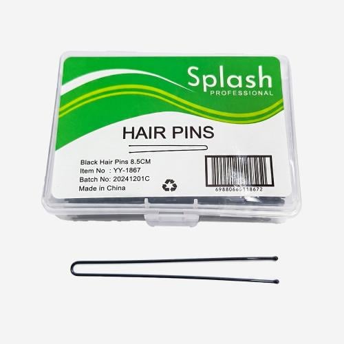 Splash Black Hair Pins 8.5cm