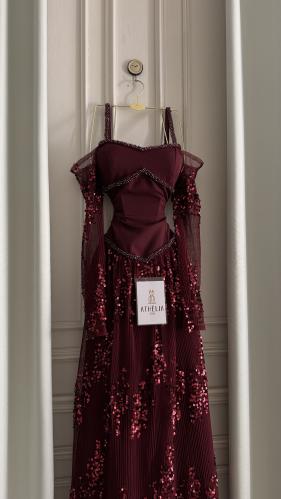 Crimson evening dress