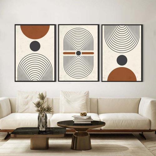 Luxurious three-panel canvas paintings