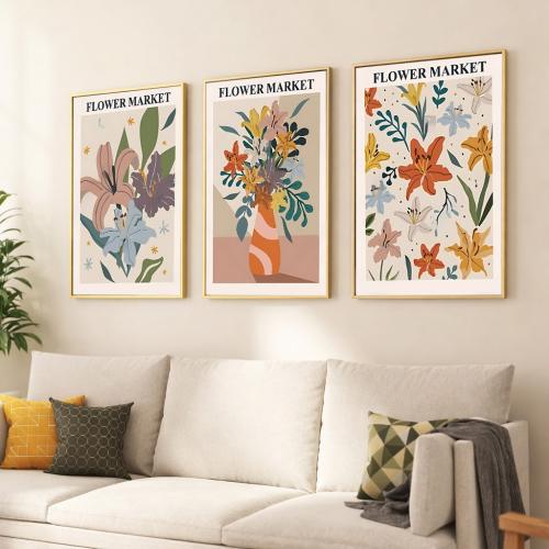 Triple artistic painting canvas