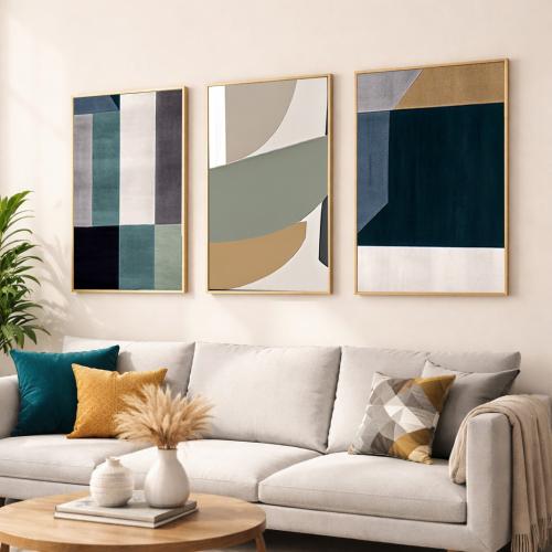 Modern triptych panels with elegant gradients