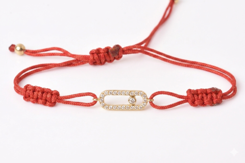 The elegant red thread bracelet adorned with spark...