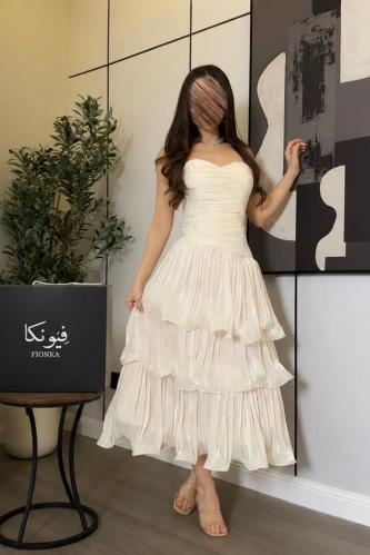 Cedar dress elegant in off-white color sophisticated