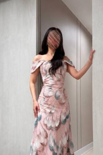 A dress with calm artistic patterns