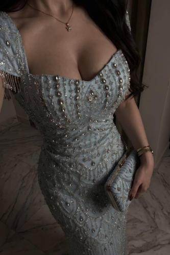 Lara dress in elegant icy blue color