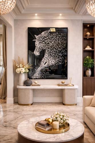 لوحة جدارية فنية رسم الحصان المتناثر – ديكور حائط...