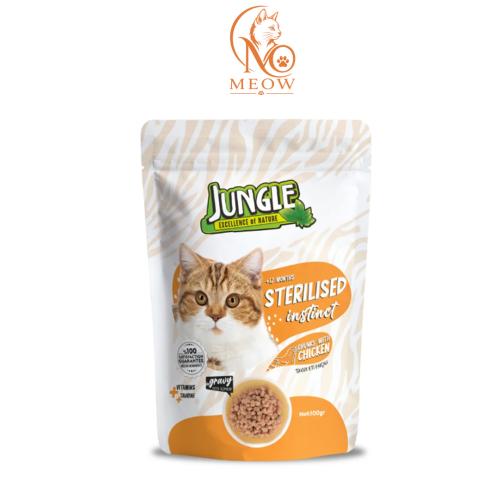 Jungle moist wipes for sterilized cats with chicke...