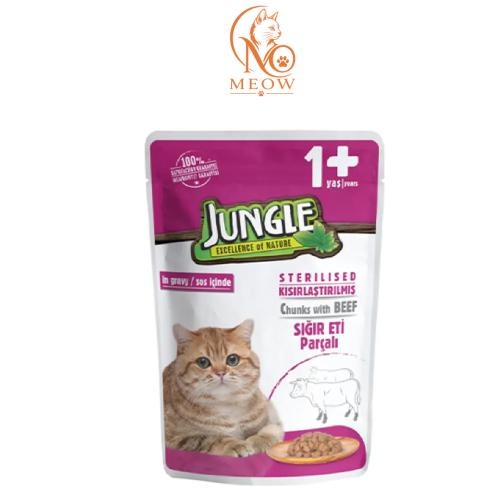 Jungle moist wipes for spayed cats with beef flavo...